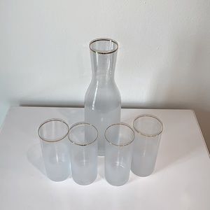 New Anthropologie highball clear gold rim glasses